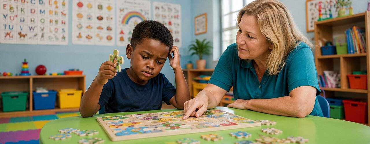 Pediatric occupational therapy for perceptual difficulties at Synergy Therapeutic Group — visual perception, spatial awareness, and visual-motor integration therapy for children in Carbondale, IL