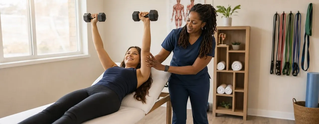 Shoulder pain physical therapy at Synergy Therapeutic Group — treatment for rotator cuff injuries, frozen shoulder, and chronic shoulder pain in Carbondale, IL