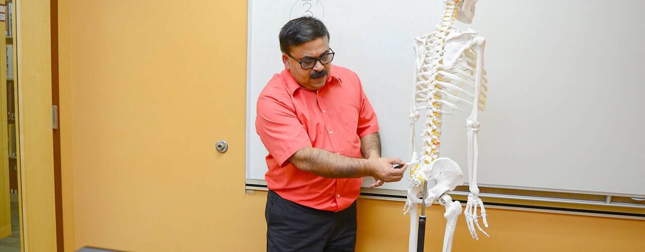 Subrat Bahinipati, PT teaching spinal anatomy - physician referral information at Synergy Therapeutic Group in Carbondale, IL