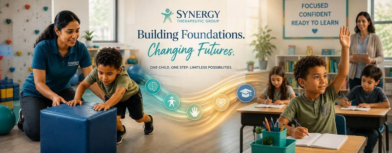 Pediatric occupational therapy helping a child build the focus to sit still and learn confidently in school, Carbondale, Illinois